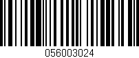 Código de barras (EAN, GTIN, SKU, ISBN): '056003024'