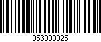 Código de barras (EAN, GTIN, SKU, ISBN): '056003025'