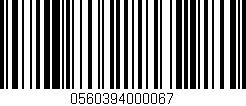 Código de barras (EAN, GTIN, SKU, ISBN): '0560394000067'