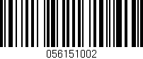 Código de barras (EAN, GTIN, SKU, ISBN): '056151002'