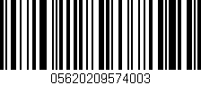 Código de barras (EAN, GTIN, SKU, ISBN): '05620209574003'