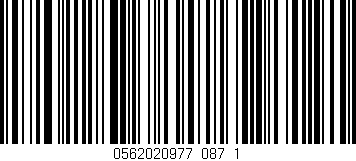 Código de barras (EAN, GTIN, SKU, ISBN): '0562020977_087_1'