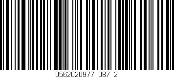 Código de barras (EAN, GTIN, SKU, ISBN): '0562020977_087_2'