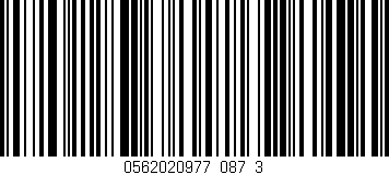 Código de barras (EAN, GTIN, SKU, ISBN): '0562020977_087_3'