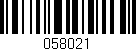 Código de barras (EAN, GTIN, SKU, ISBN): '058021'