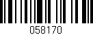 Código de barras (EAN, GTIN, SKU, ISBN): '058170'