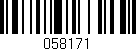 Código de barras (EAN, GTIN, SKU, ISBN): '058171'