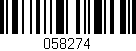 Código de barras (EAN, GTIN, SKU, ISBN): '058274'