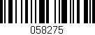 Código de barras (EAN, GTIN, SKU, ISBN): '058275'