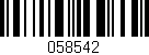 Código de barras (EAN, GTIN, SKU, ISBN): '058542'