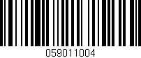 Código de barras (EAN, GTIN, SKU, ISBN): '059011004'