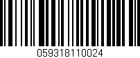 Código de barras (EAN, GTIN, SKU, ISBN): '059318110024'