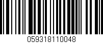 Código de barras (EAN, GTIN, SKU, ISBN): '059318110048'