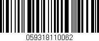 Código de barras (EAN, GTIN, SKU, ISBN): '059318110062'