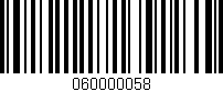 Código de barras (EAN, GTIN, SKU, ISBN): '060000058'