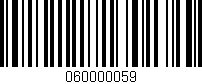Código de barras (EAN, GTIN, SKU, ISBN): '060000059'