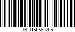 Código de barras (EAN, GTIN, SKU, ISBN): '0600158560205'