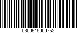 Código de barras (EAN, GTIN, SKU, ISBN): '0600519000753'
