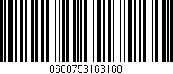 Código de barras (EAN, GTIN, SKU, ISBN): '0600753163160'