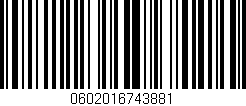 Código de barras (EAN, GTIN, SKU, ISBN): '0602016743881'