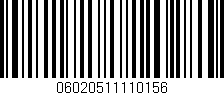 Código de barras (EAN, GTIN, SKU, ISBN): '06020511110156'