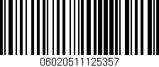 Código de barras (EAN, GTIN, SKU, ISBN): '06020511125357'