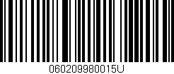 Código de barras (EAN, GTIN, SKU, ISBN): '060209980015U'