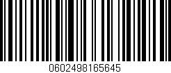 Código de barras (EAN, GTIN, SKU, ISBN): '0602498165645'