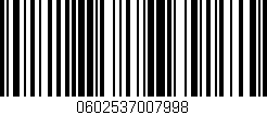 Código de barras (EAN, GTIN, SKU, ISBN): '0602537007998'