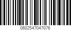 Código de barras (EAN, GTIN, SKU, ISBN): '0602547047076'