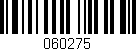 Código de barras (EAN, GTIN, SKU, ISBN): '060275'