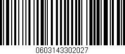Código de barras (EAN, GTIN, SKU, ISBN): '0603143302027'