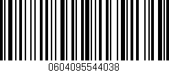 Código de barras (EAN, GTIN, SKU, ISBN): '0604095544038'