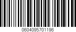 Código de barras (EAN, GTIN, SKU, ISBN): '0604095701196'