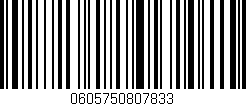 Código de barras (EAN, GTIN, SKU, ISBN): '0605750807833'