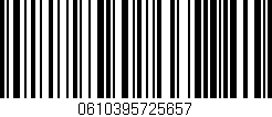 Código de barras (EAN, GTIN, SKU, ISBN): '0610395725657'