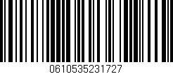 Código de barras (EAN, GTIN, SKU, ISBN): '0610535231727'