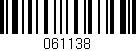 Código de barras (EAN, GTIN, SKU, ISBN): '061138'
