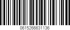 Código de barras (EAN, GTIN, SKU, ISBN): '0615266631136'