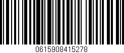 Código de barras (EAN, GTIN, SKU, ISBN): '0615908415278'