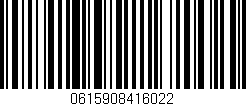Código de barras (EAN, GTIN, SKU, ISBN): '0615908416022'