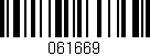 Código de barras (EAN, GTIN, SKU, ISBN): '061669'