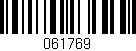 Código de barras (EAN, GTIN, SKU, ISBN): '061769'