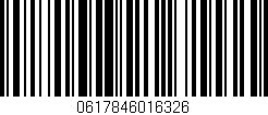 Código de barras (EAN, GTIN, SKU, ISBN): '0617846016326'