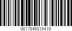 Código de barras (EAN, GTIN, SKU, ISBN): '0617846016418'