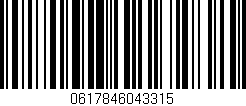 Código de barras (EAN, GTIN, SKU, ISBN): '0617846043315'