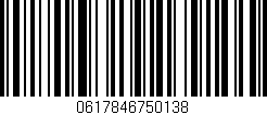 Código de barras (EAN, GTIN, SKU, ISBN): '0617846750138'