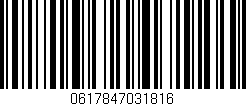 Código de barras (EAN, GTIN, SKU, ISBN): '0617847031816'