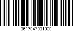 Código de barras (EAN, GTIN, SKU, ISBN): '0617847031830'
