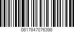Código de barras (EAN, GTIN, SKU, ISBN): '0617847076398'